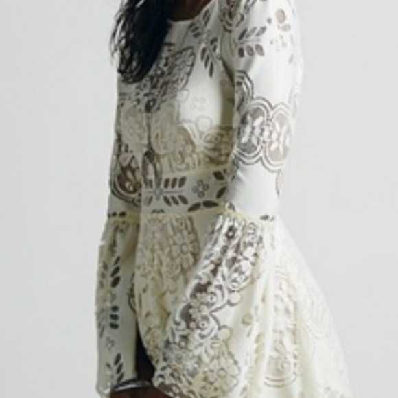 ANTHROPOLOGIE Free People MESH LACE DRESS 4 XS - Picture 3 of 6